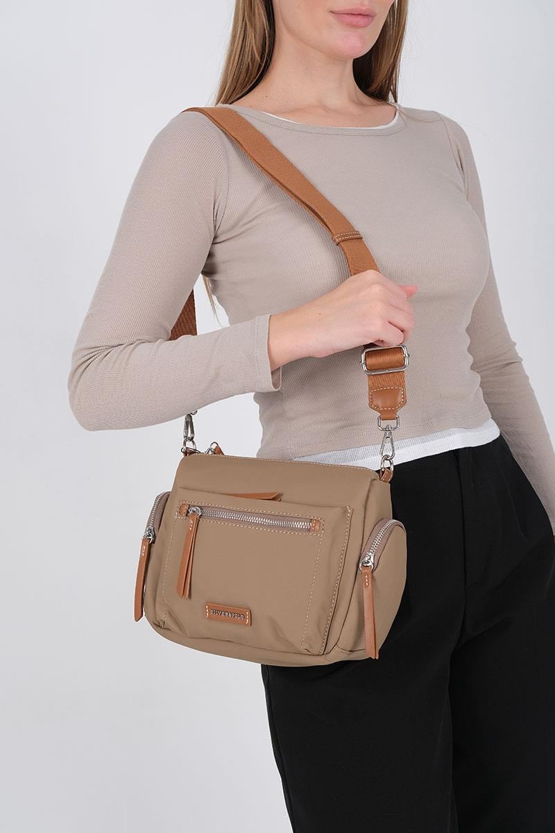 1229-M206Silver & PoloÇapraz ÇantaSilver & Polo 1229 Kadın Çapraz Çanta Vizon-Taba