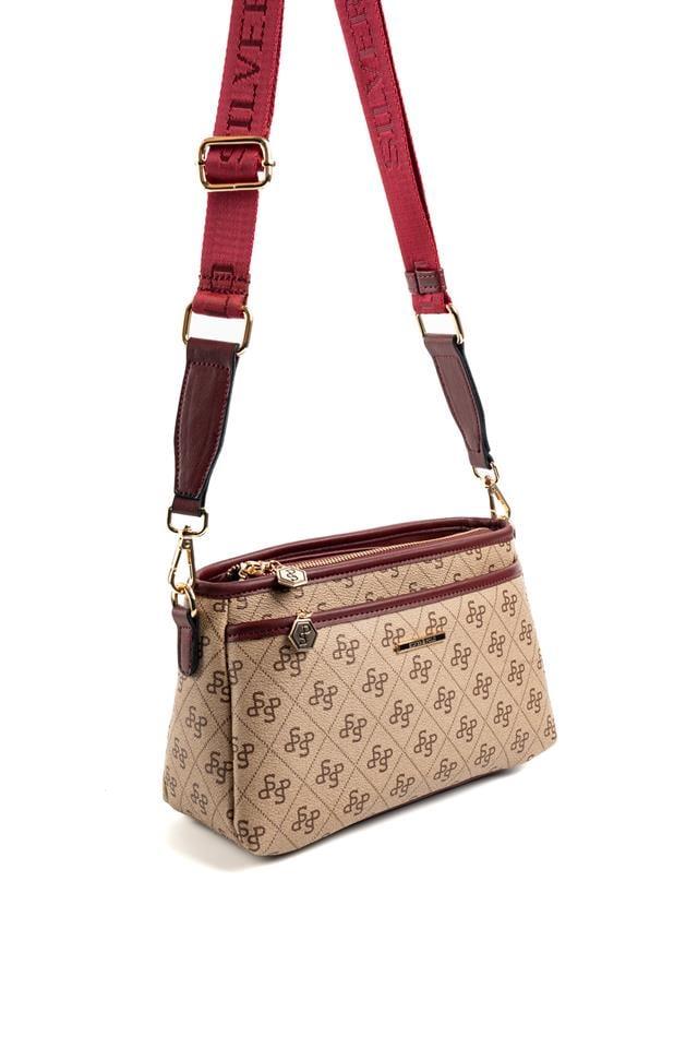 SP1184-M178Silver & PoloÇapraz ÇantaSilver & Polo SP1184 Kadın Çapraz Çanta Koyu Bej-Bordo