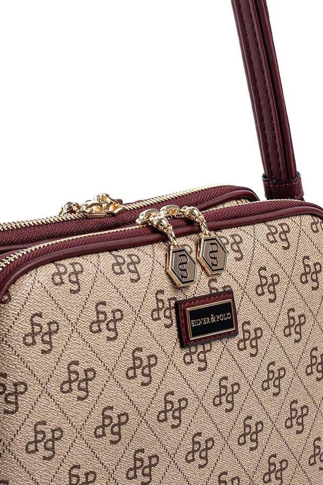 SP899-M178Silver & PoloÇapraz ÇantaSilver & Polo SP899 Kadın Çapraz Çanta Koyu Bej-Bordo