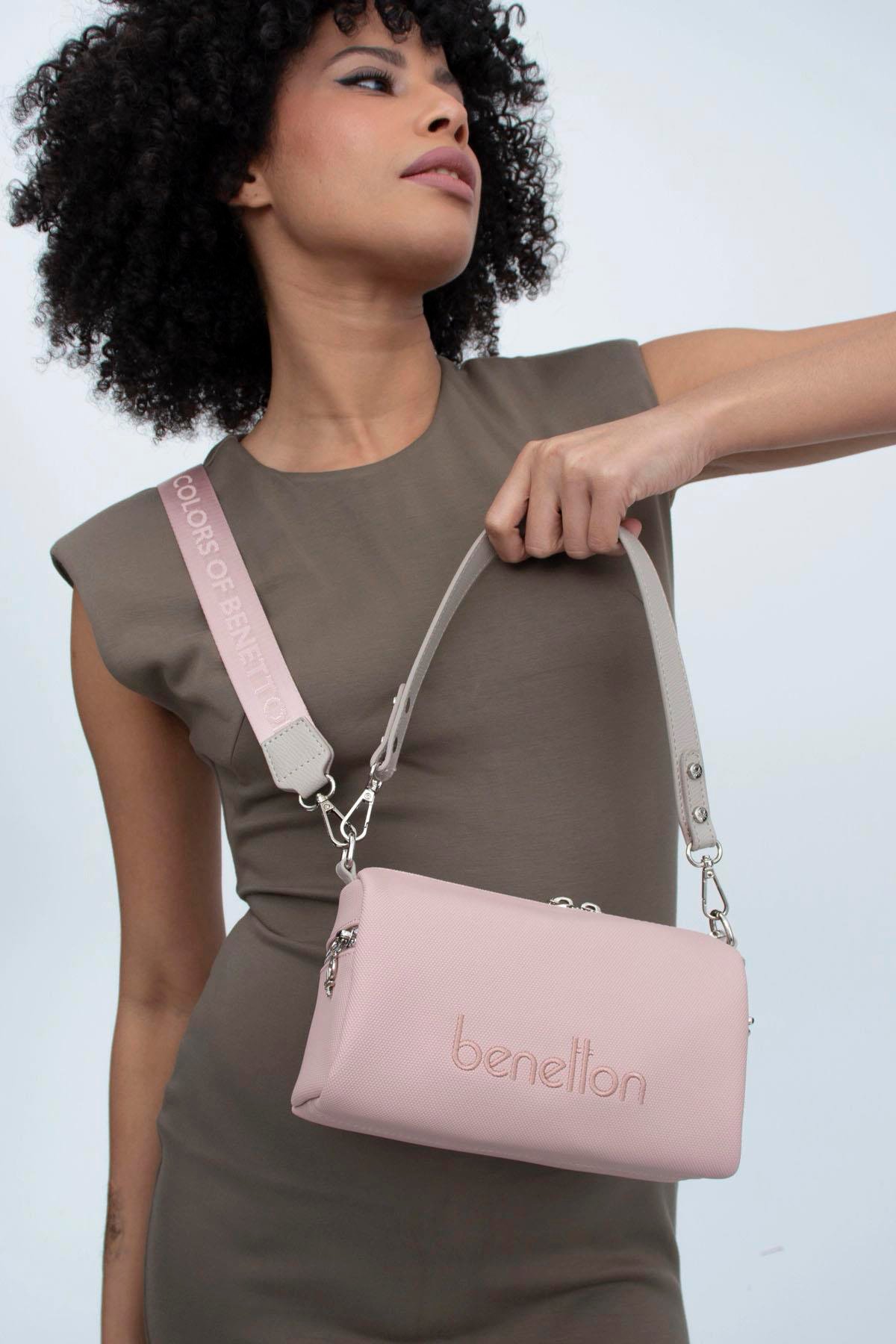 BNT1364-SoftUnited BenettonÇapraz ÇantaUnited Benetton BNT1364 Çapraz Çanta Pudra-Taş