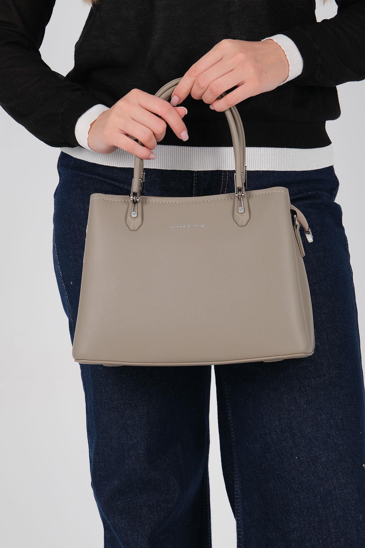 1233-M207Silver & PoloEl ÇantasıSilver & Polo 1233 Kadın El Çantası Vizon