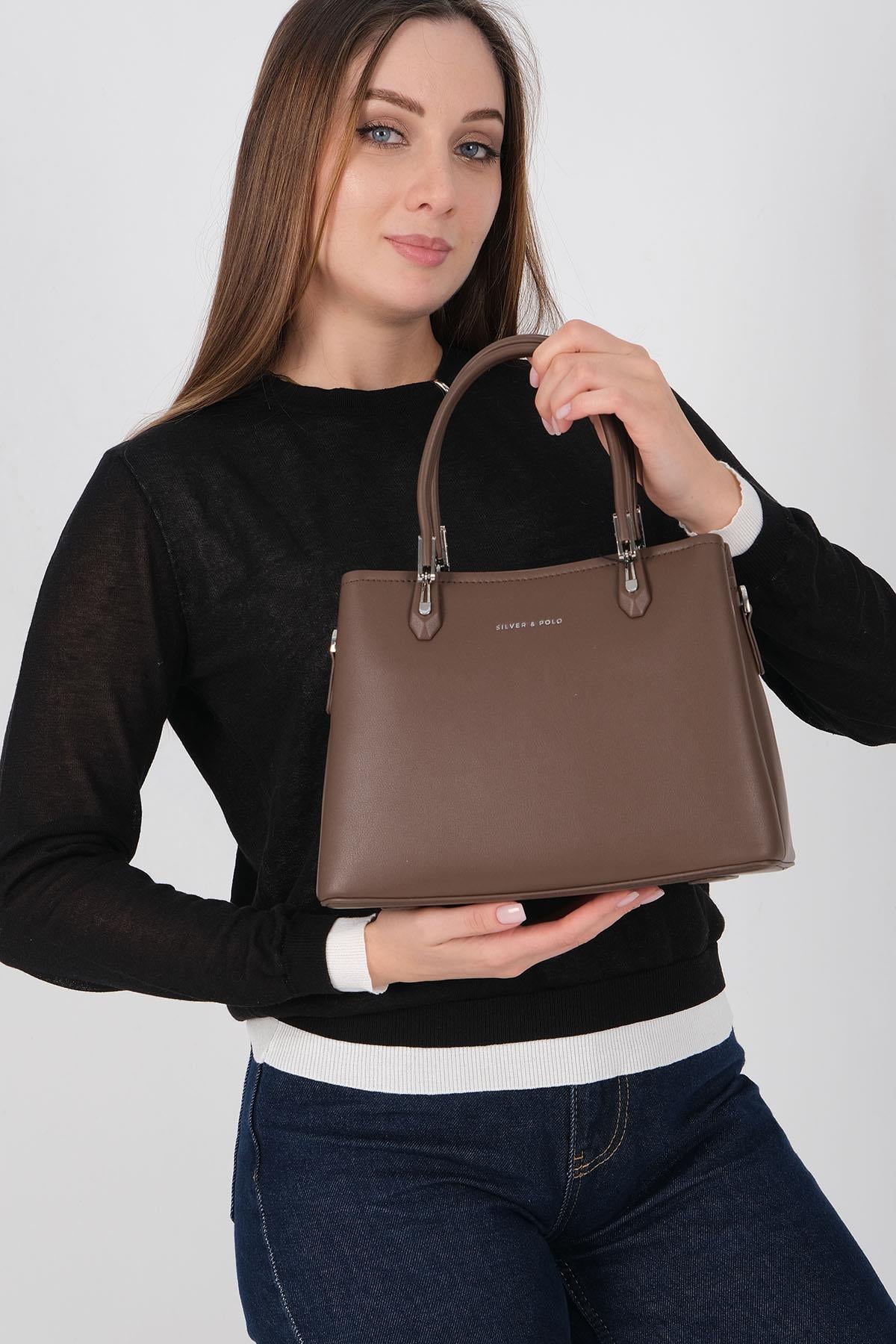 1233-M207Silver & PoloEl ÇantasıSilver & Polo 1233 Kadın El Çantası Kahve