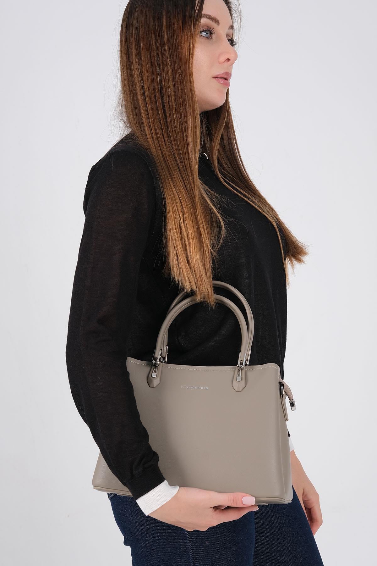 1233-M207Silver & PoloEl ÇantasıSilver & Polo 1233 Kadın El Çantası Vizon