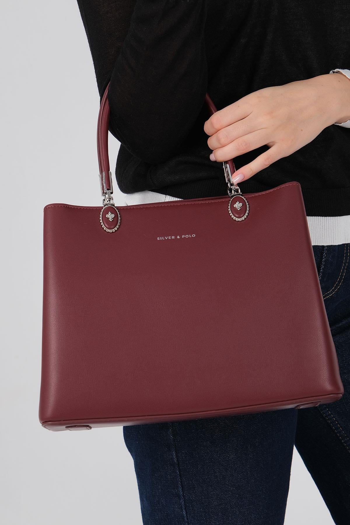 1234-M207Silver & PoloEl ÇantasıSilver & Polo 1234 Kadın El Çantası Bordo