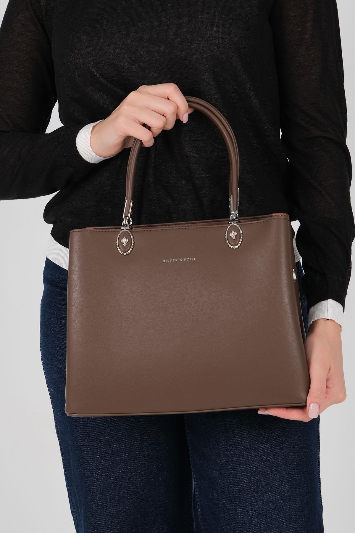 1234-M207Silver & PoloEl ÇantasıSilver & Polo 1234 Kadın El Çantası Kahve