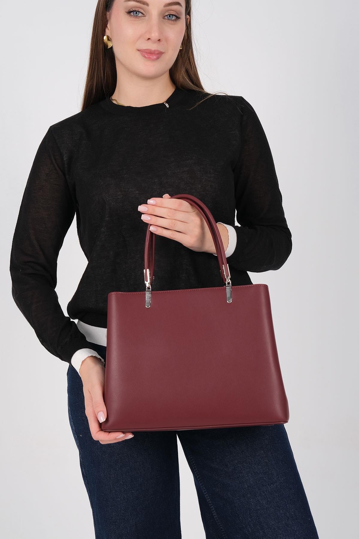 1234-M207Silver & PoloEl ÇantasıSilver & Polo 1234 Kadın El Çantası Bordo