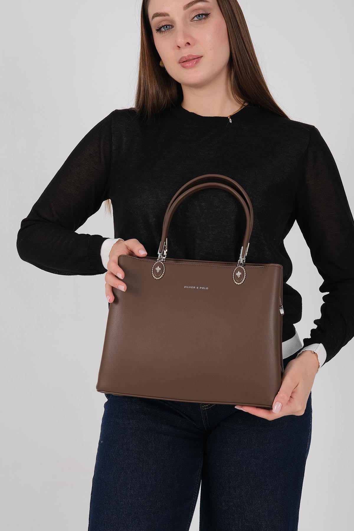 1234-M207Silver & PoloEl ÇantasıSilver & Polo 1234 Kadın El Çantası Kahve