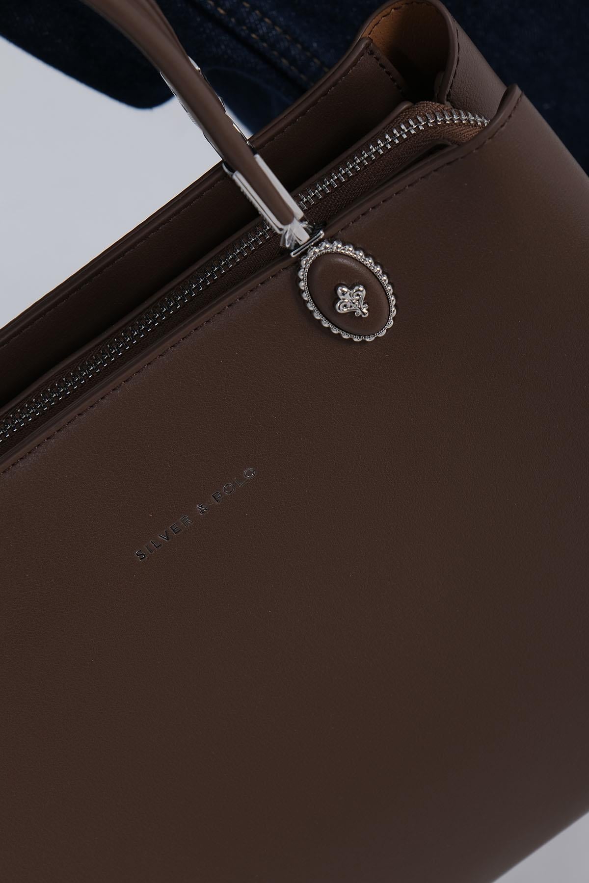 1234-M207Silver & PoloEl ÇantasıSilver & Polo 1234 Kadın El Çantası Kahve