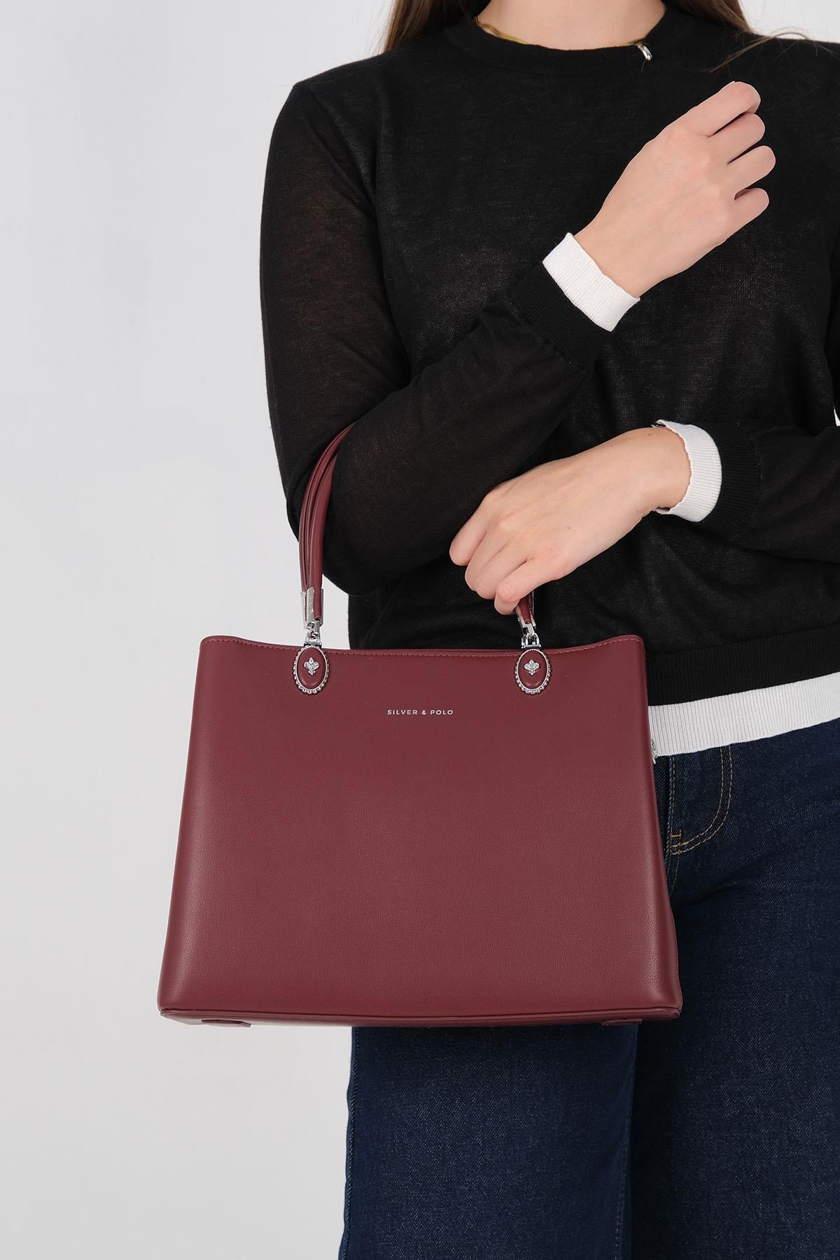 1234-M207Silver & PoloEl ÇantasıSilver & Polo 1234 Kadın El Çantası Bordo