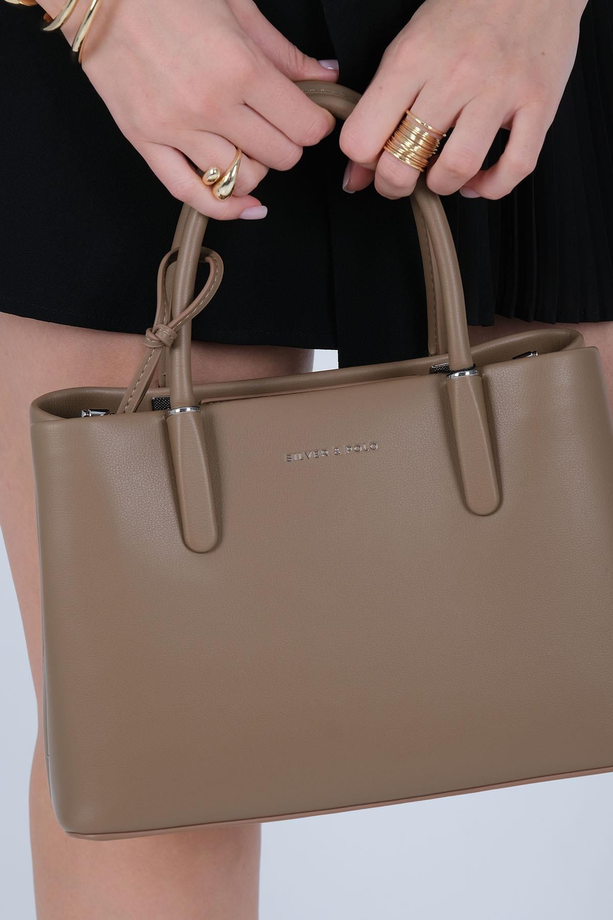 1235-M207Silver & PoloEl ÇantasıSilver & Polo 1235 Kadın El Çantası Vizon