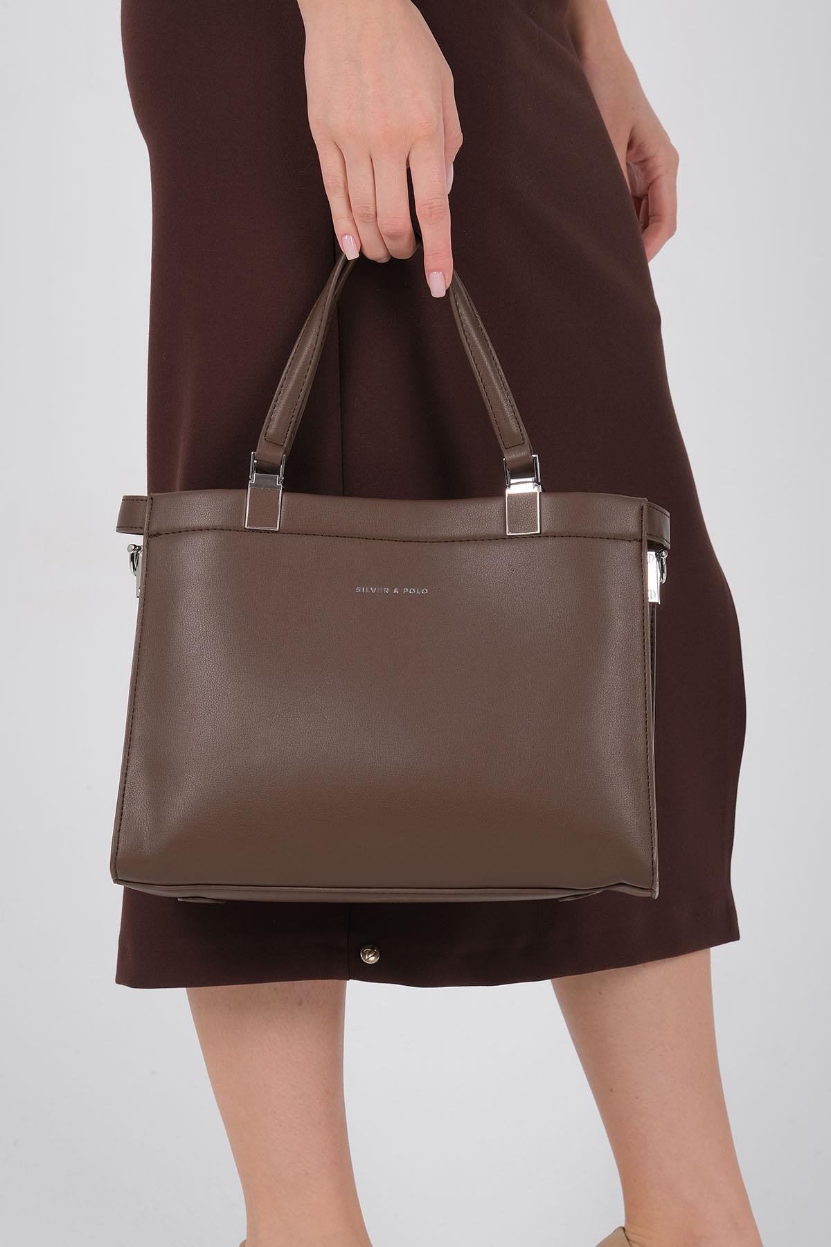 1237-M207Silver & PoloEl ÇantasıSilver & Polo 1237 Kadın El Çantası Kahve