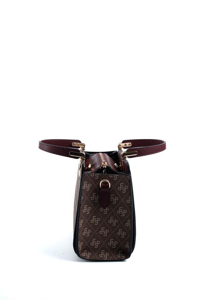 SP1133-M178Silver & PoloEl ÇantasıSilver & Polo SP1133 Kadın El Çantası Kahve Sarı-Bordo