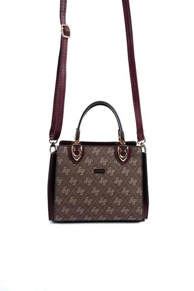 SP1133-M178Silver & PoloEl ÇantasıSilver & Polo SP1133 Kadın El Çantası Kahve Sarı-Bordo