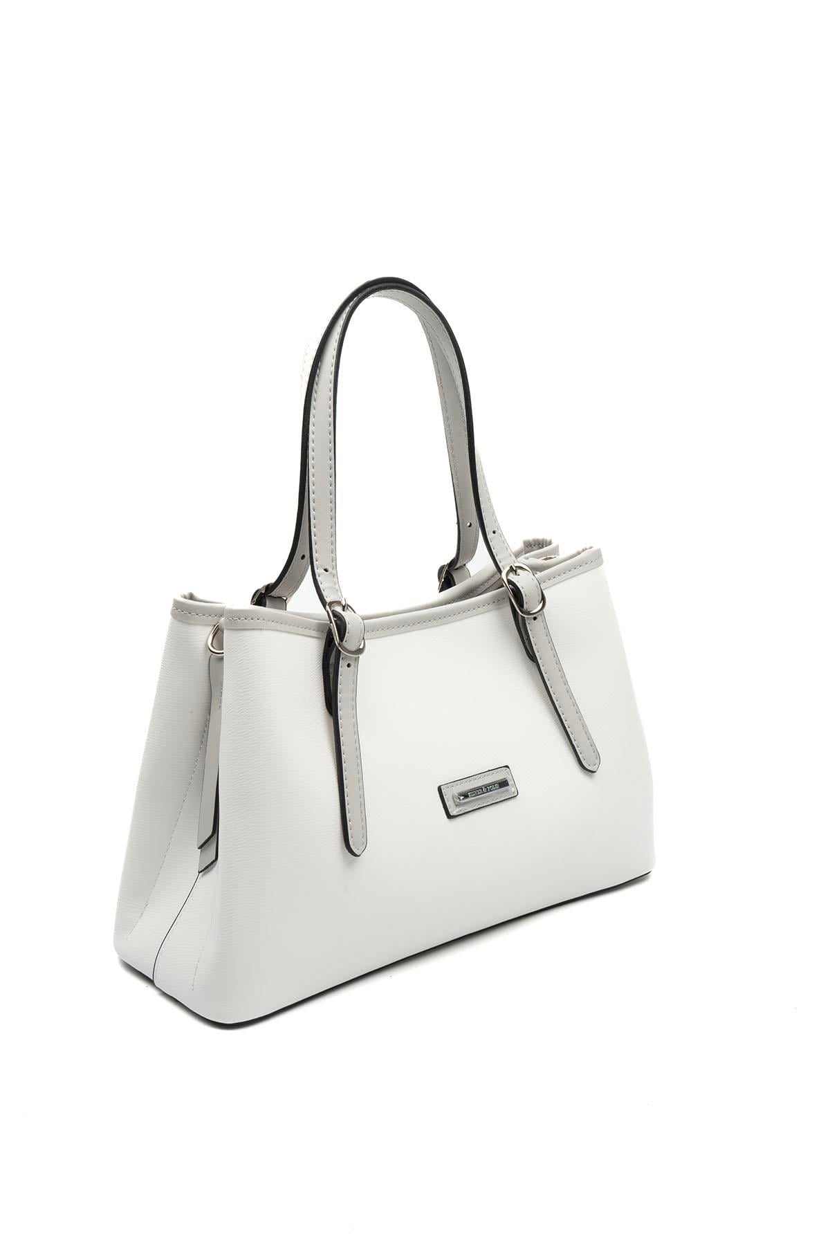 SP1252-M105Silver & PoloEl ÇantasıSilver & Polo SP1252 Kadın El Çantası Beyaz-A.Gri