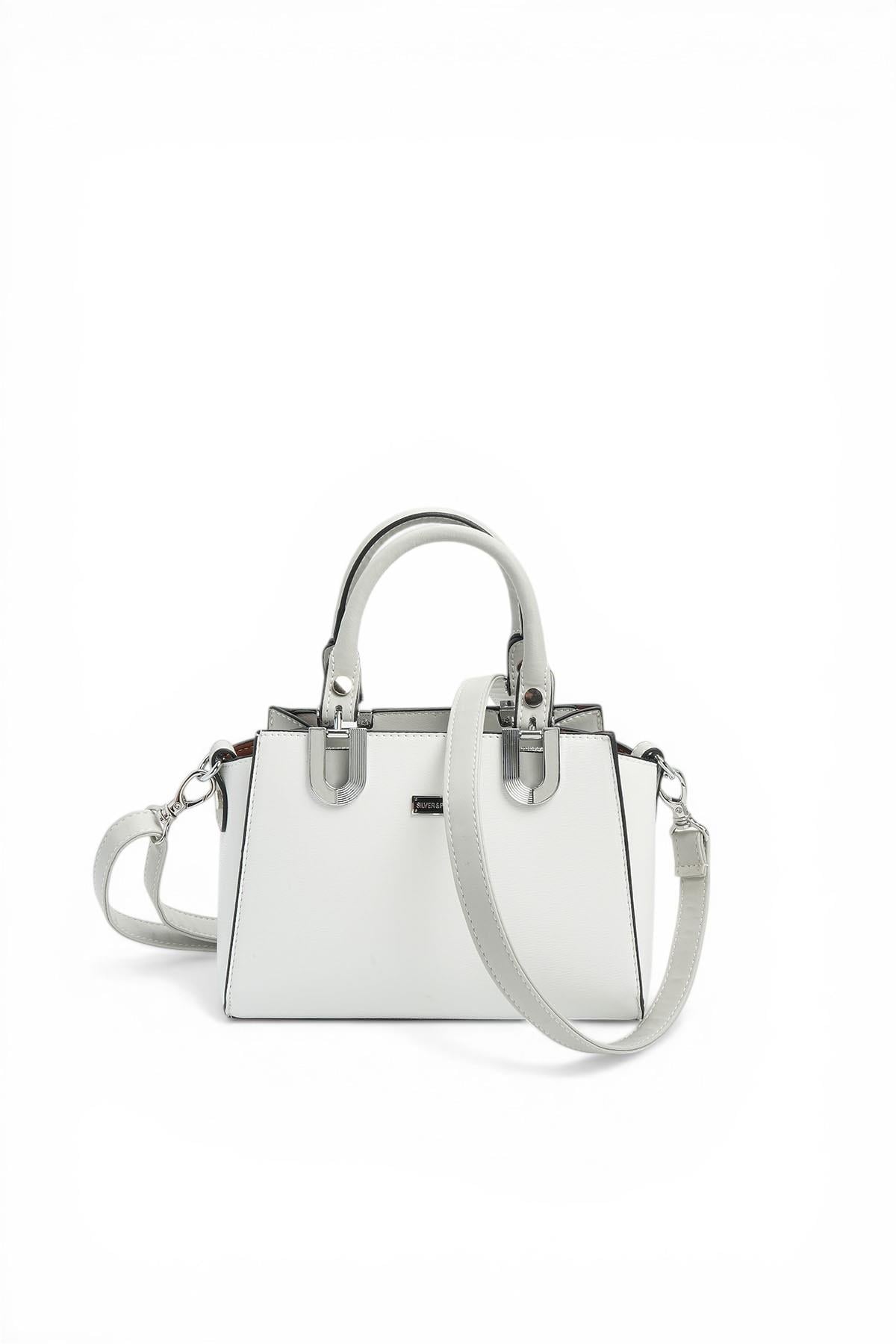 SP1281-M105Silver & PoloEl ÇantasıSilver & Polo SP1281 Kadın El Çantası Beyaz-A.Gri