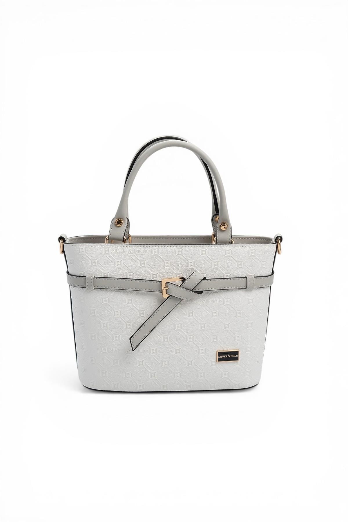 SP1283-M46Silver & PoloEl ÇantasıSilver & Polo SP1283 Kadın El Çantası Beyaz-A.Gri