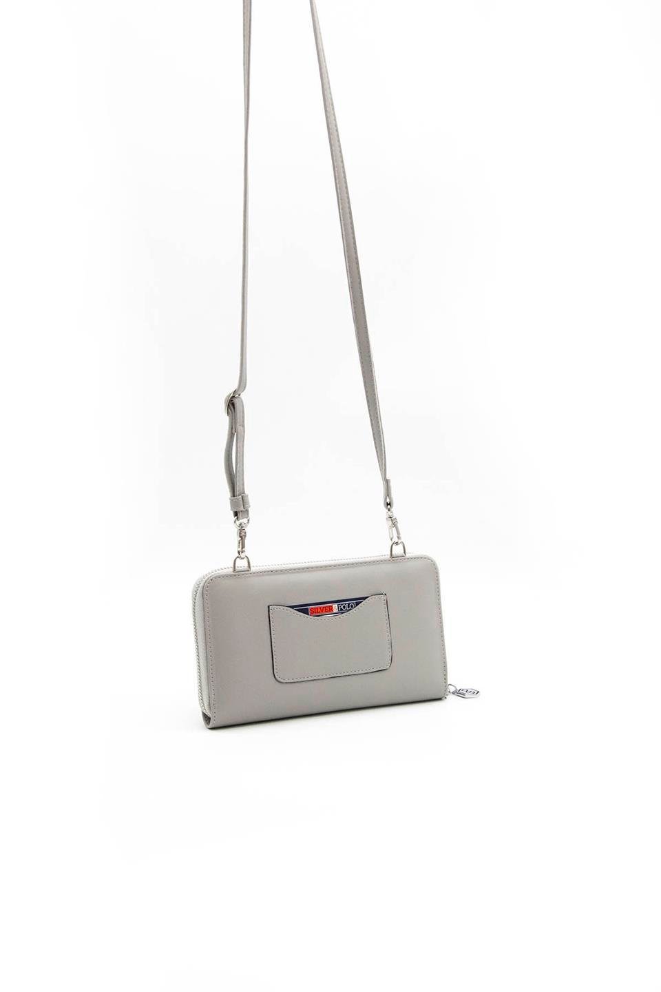 Kadın Askılı Cüzdan Beyaz - A.gri SP921 Silver & Polo