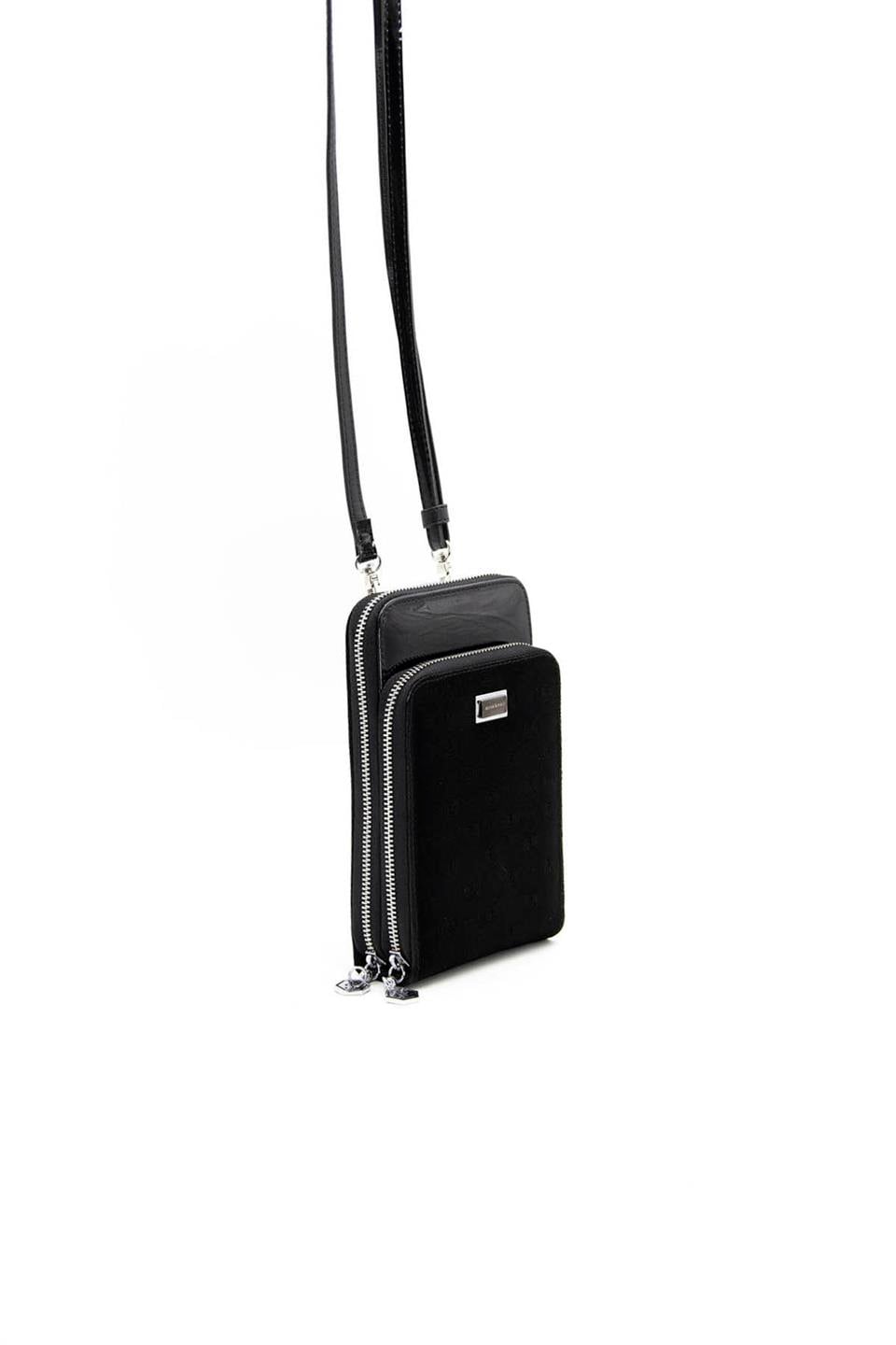 Kadın Askılı Cüzdan Siyah - Siyah SP1011 Silver & Polo