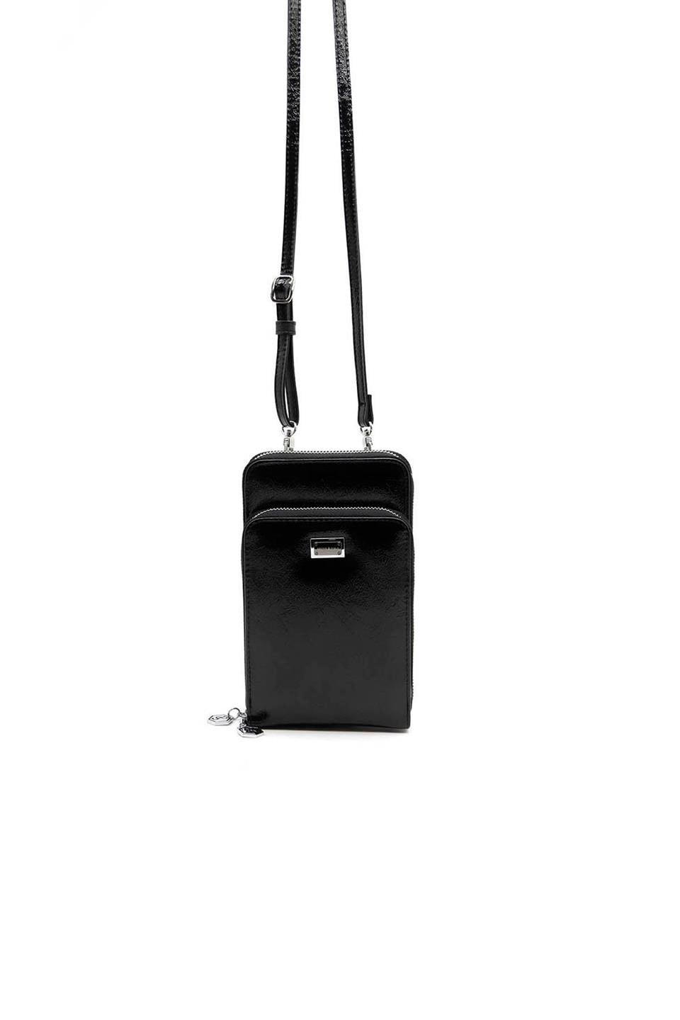 Kadın Askılı Cüzdan Siyah - Siyah SP1011 Silver & Polo