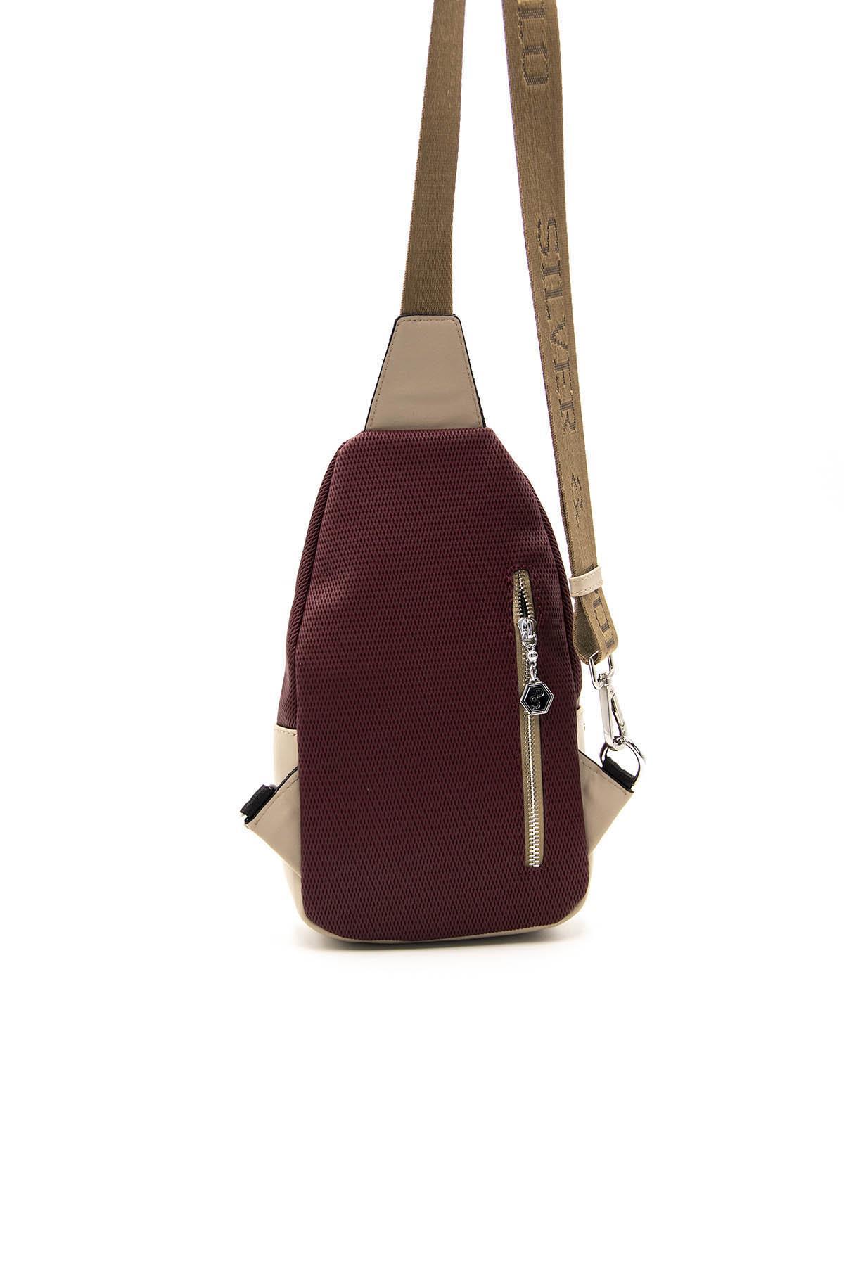 Kadın Bel Çantası Bordo - Kum SP959 Silver & Polo