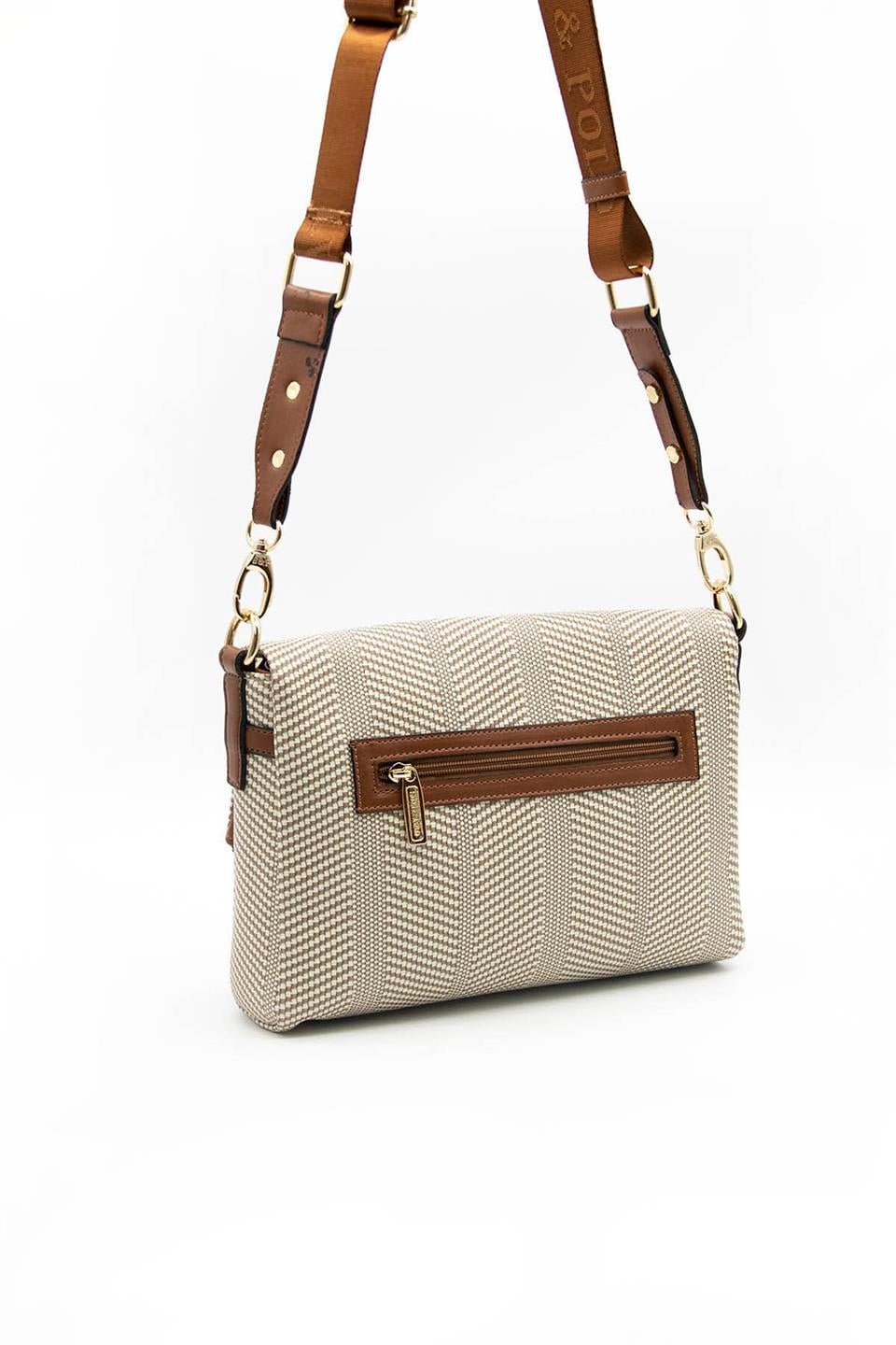 Kadın Çapraz Çanta Bej - Taba SP963 Silver & Polo