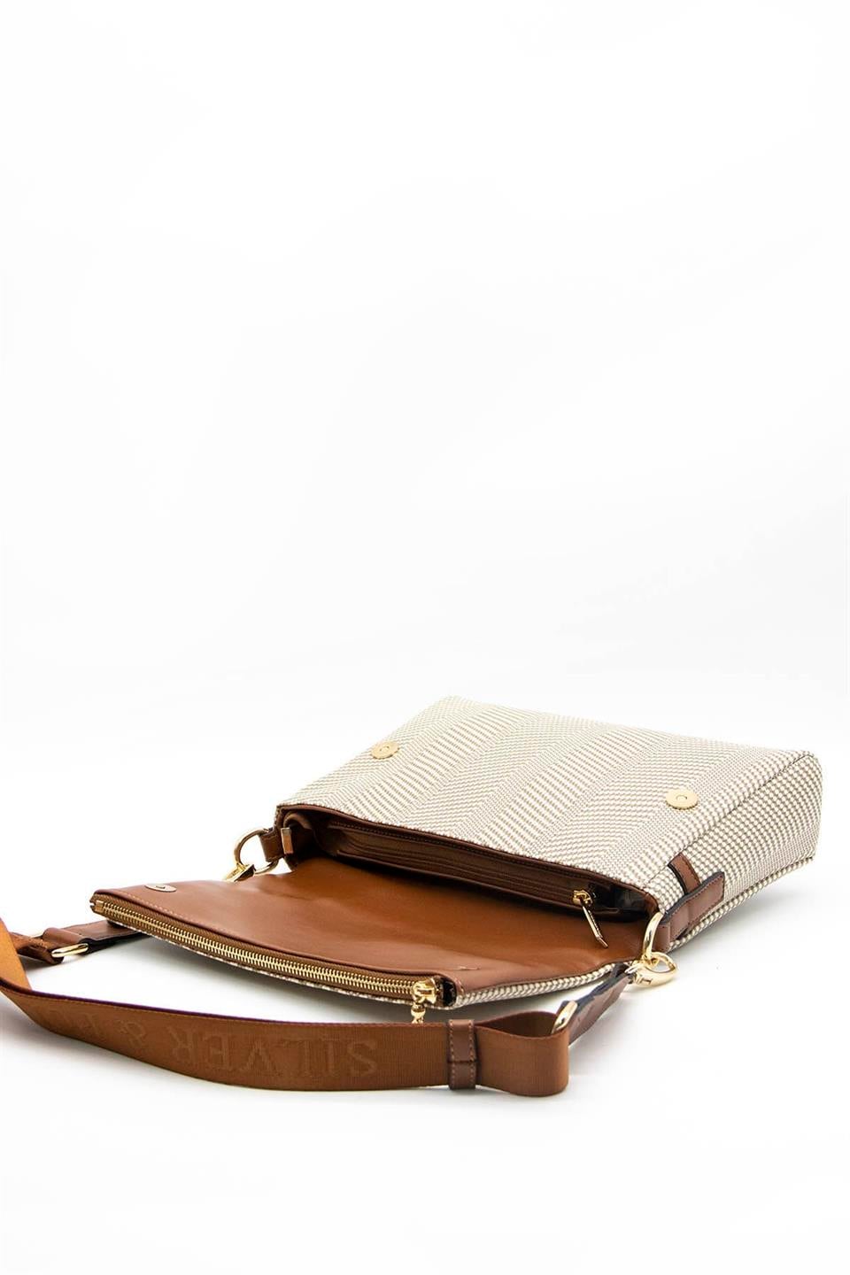 Kadın Çapraz Çanta Bej - Taba SP963 Silver & Polo