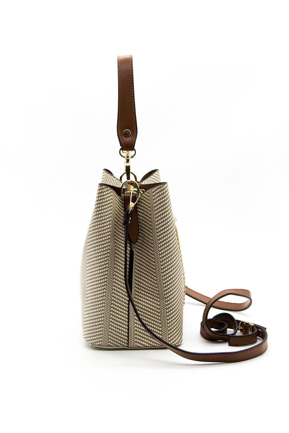 Kadın Çapraz Çanta Bej - Taba SP967 Silver & Polo