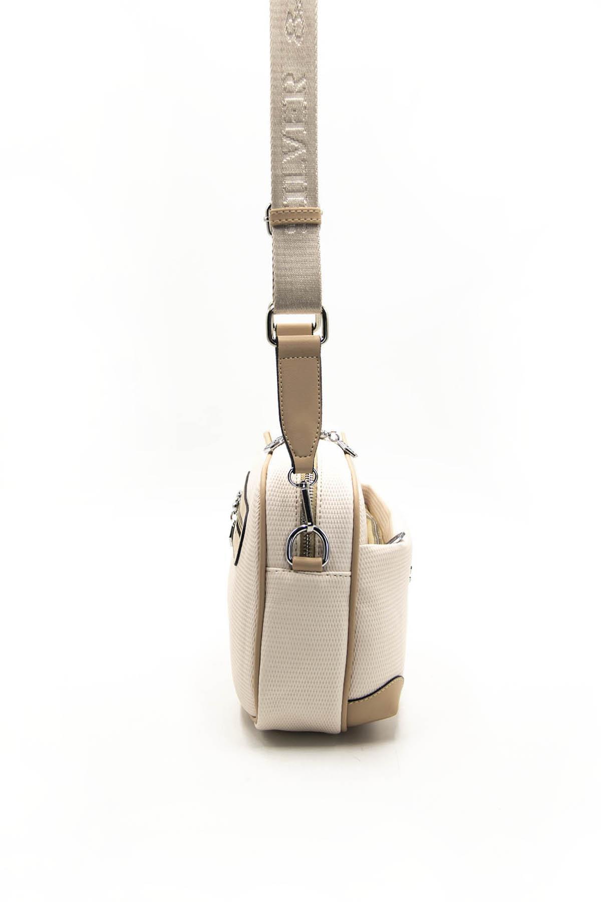 Kadın Çapraz Çanta Bej - Ten SP1094 Silver & Polo