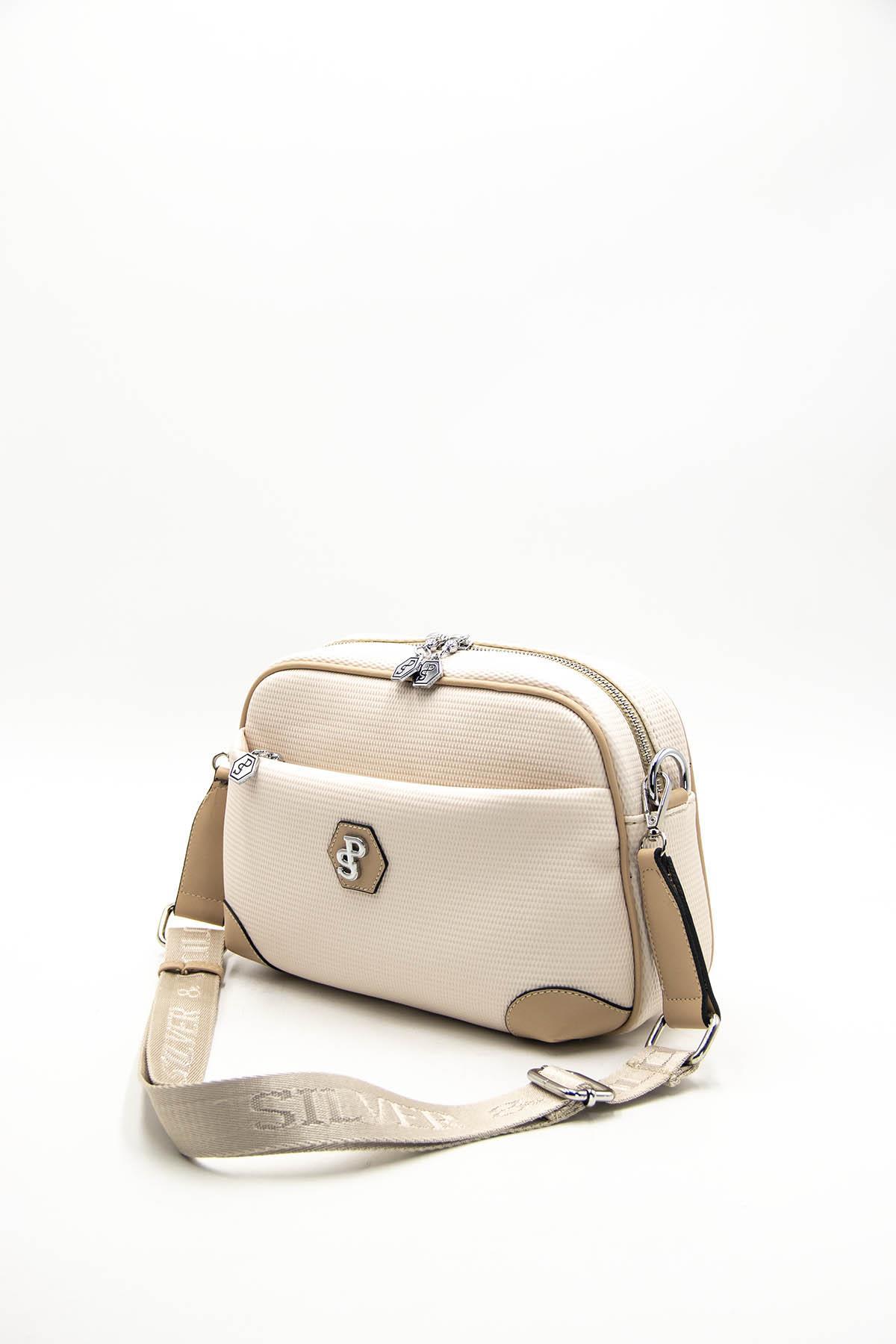 Kadın Çapraz Çanta Bej - Ten SP1094 Silver & Polo
