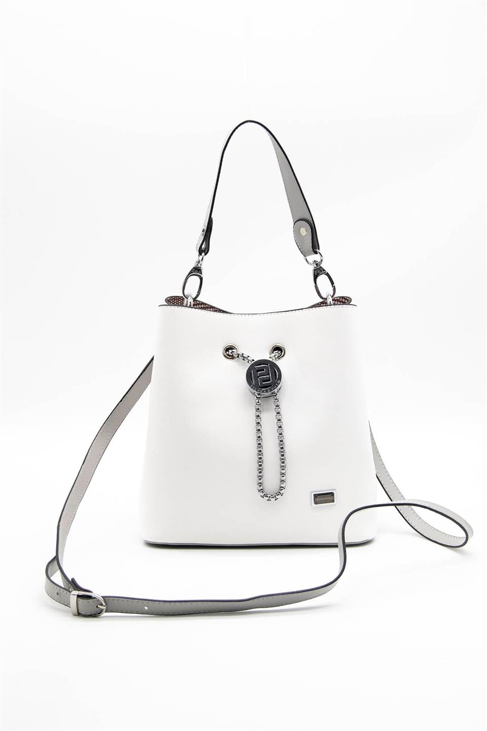 Kadın Çapraz Çanta Beyaz - A.gri SP967 Silver & Polo
