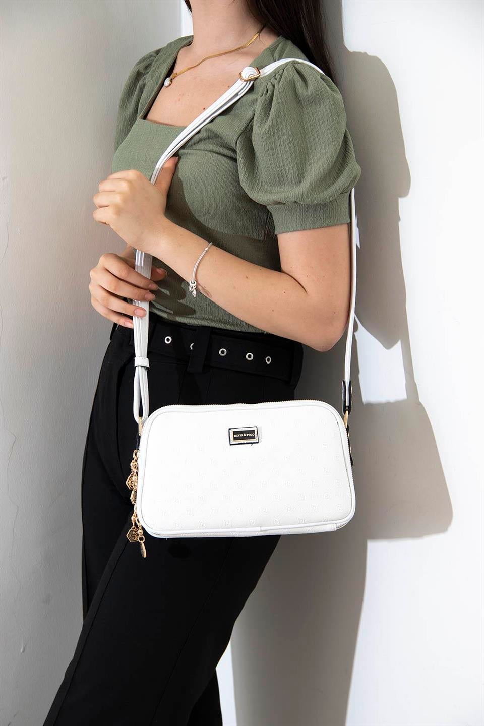 Kadın Çapraz Çanta Beyaz - Beyaz SP899 Silver & Polo