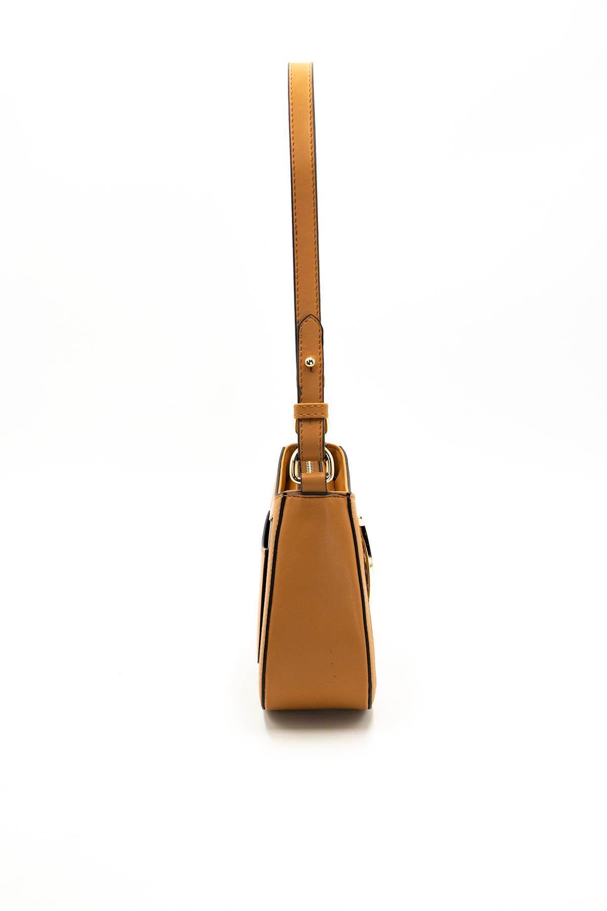 Kadın Çapraz Çanta Kahve Sarı - A.Taba SP1132 Silver & Polo