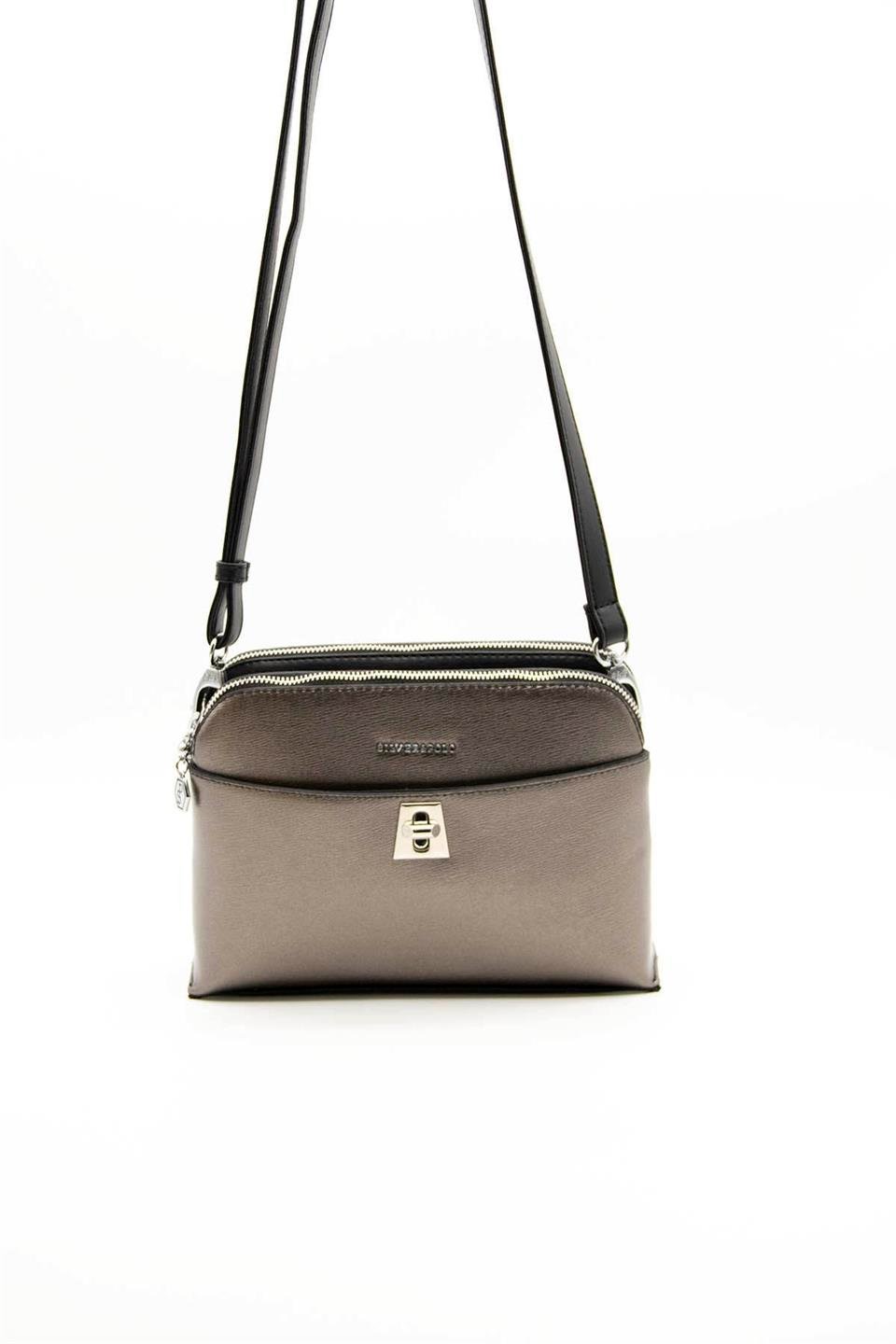Kadın Çapraz Çanta Platin - Siyah SP623 Silver & Polo