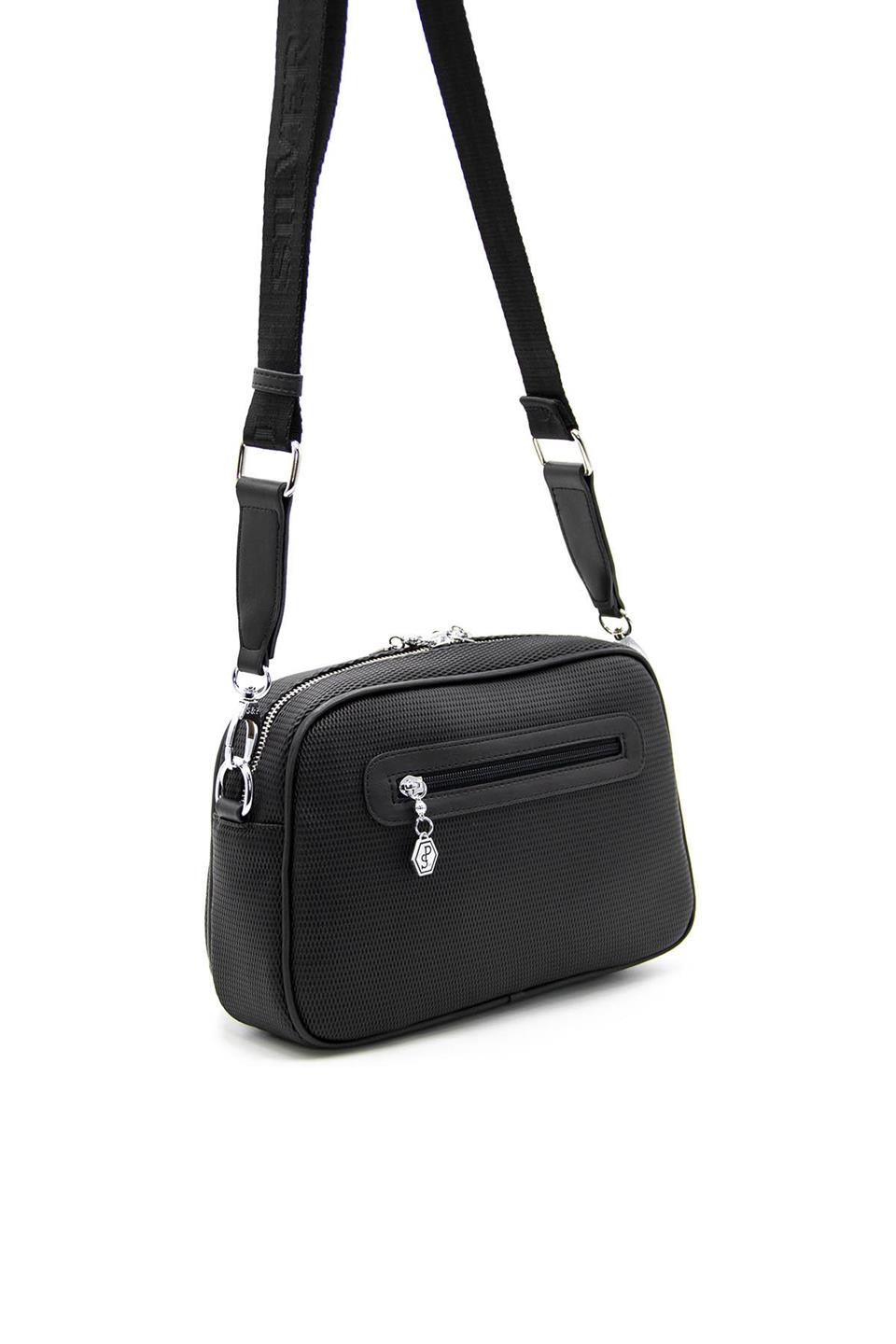 Kadın Çapraz Çanta Siyah - Siyah SP1094 Silver & Polo