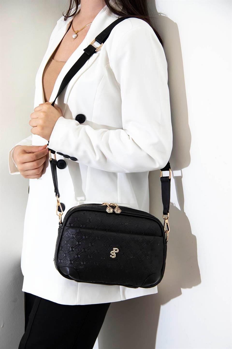 Kadın Çapraz Çanta Siyah - Siyah SP1094 Silver & Polo
