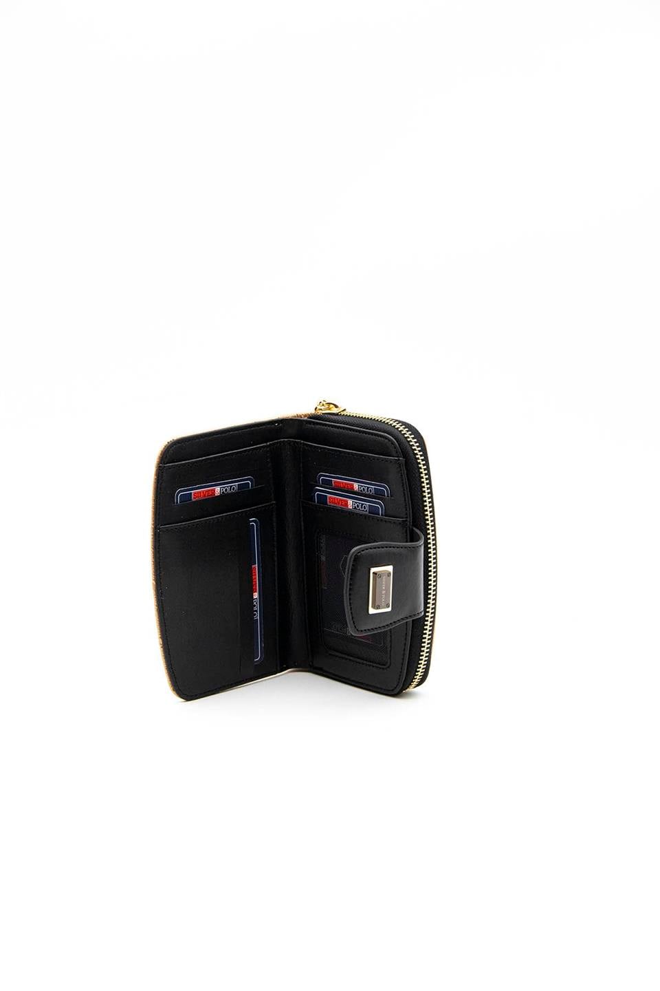 Kadın Cüzdan & Kartlık Pudra - Siyah SP874 Silver & Polo