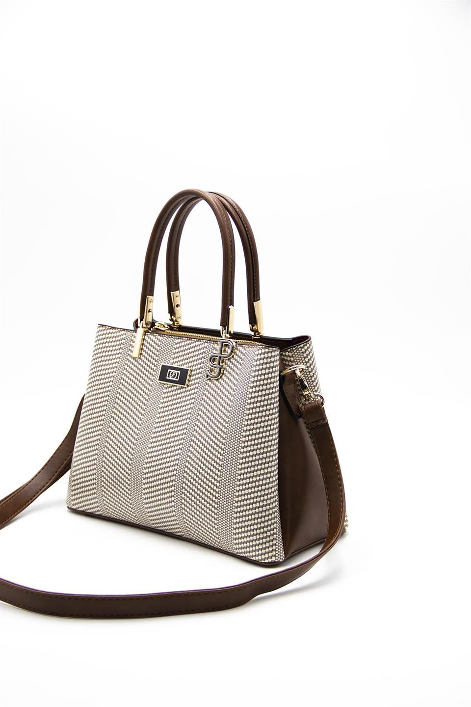 Kadın El Çantası Bej - Taba SP1098 Silver & Polo