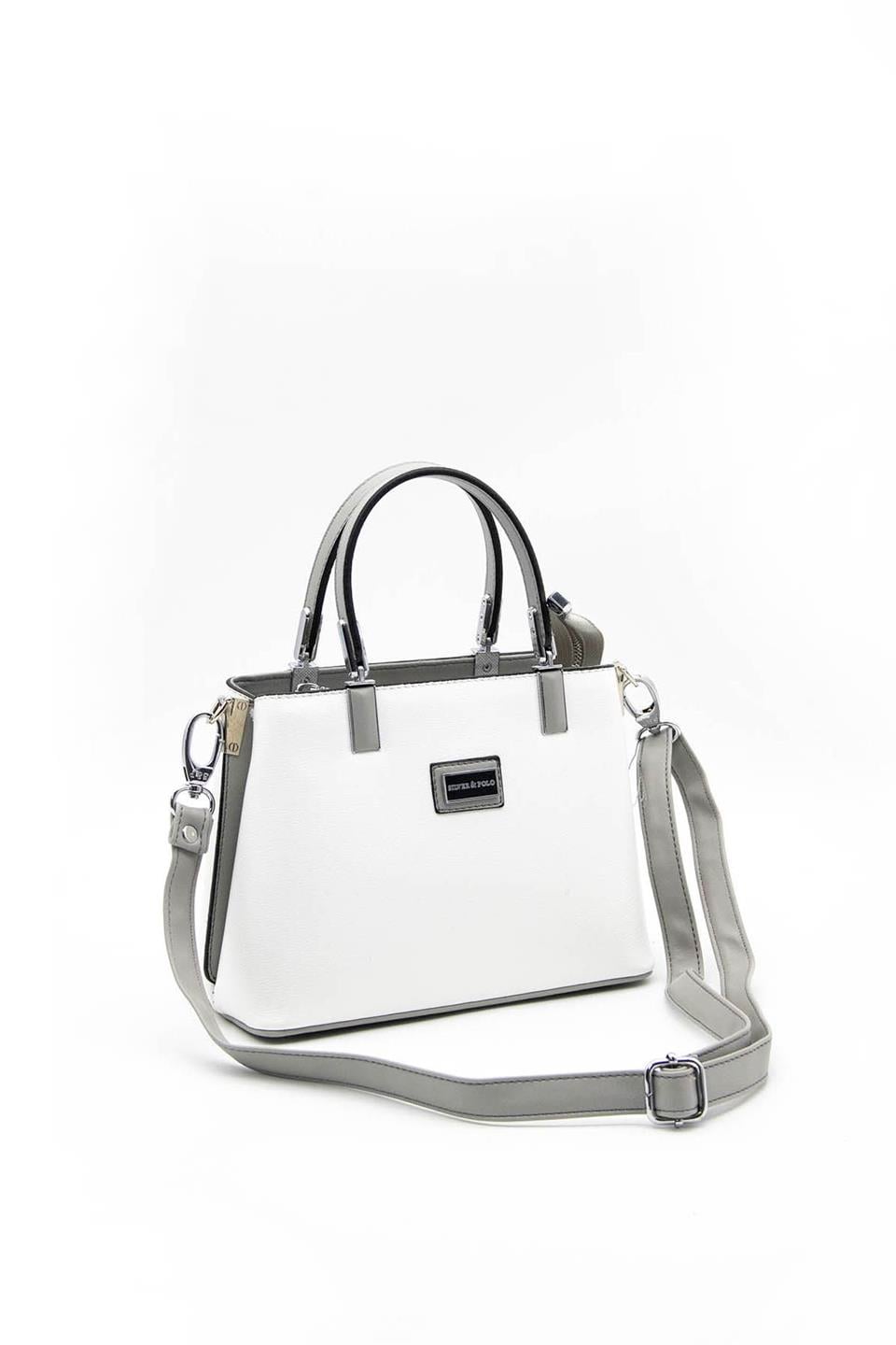 Kadın El Çantası Beyaz - A.gri SP987 Silver & Polo
