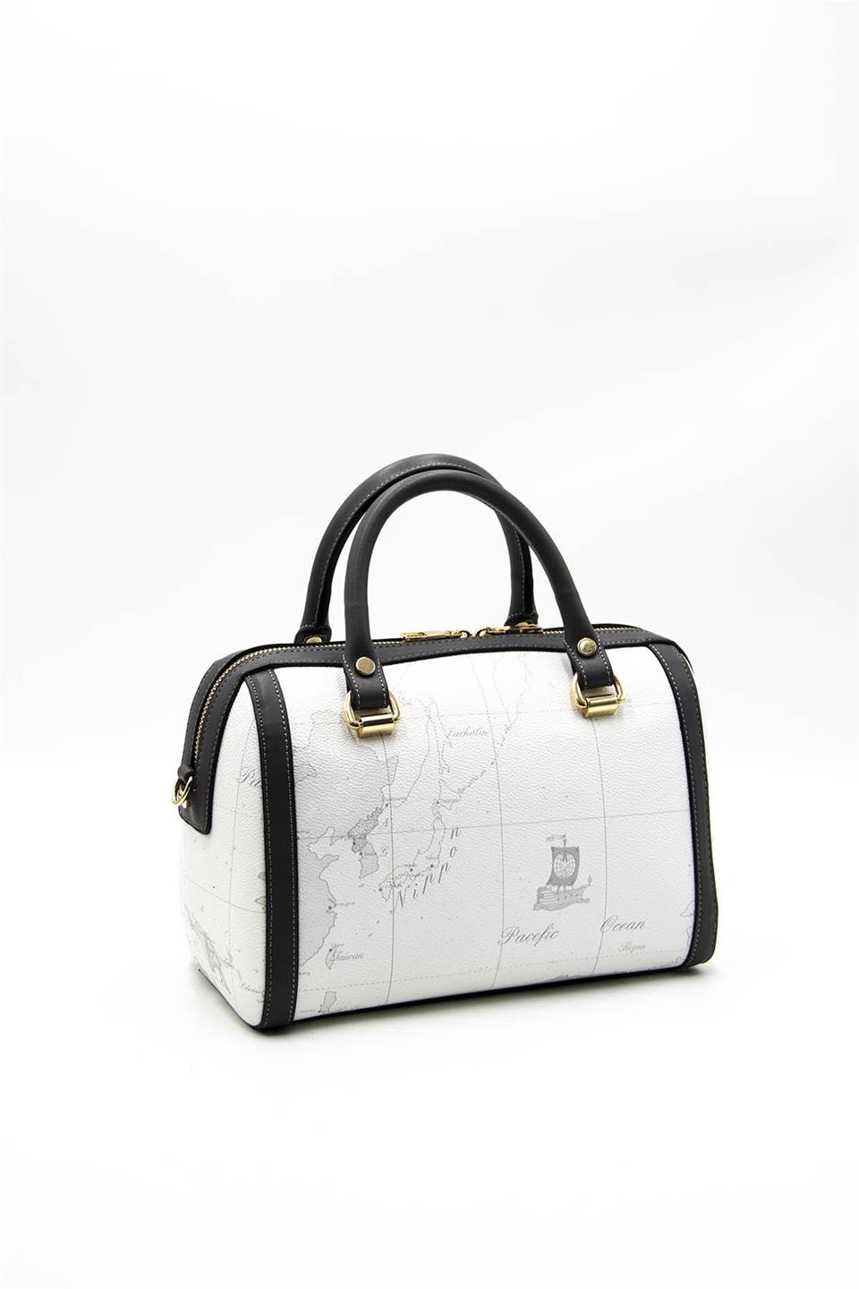 Kadın El Çantası Beyaz - Antrasit SP1091 Silver & Polo