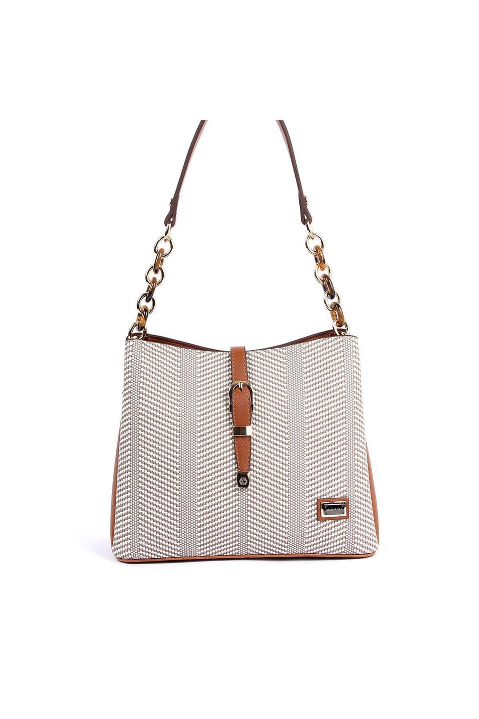 Kadın Omuz Çantası Bej - Taba SP974 Silver & Polo
