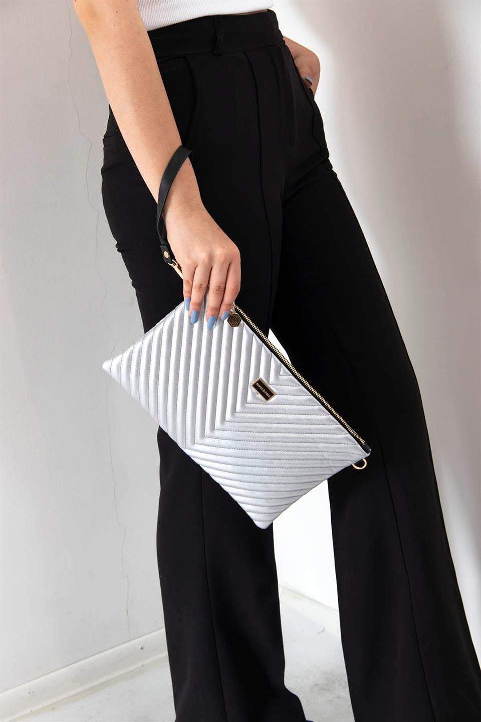Kadın Portföy & Clutch A.gümüş - A.gümüş SP1034 Silver & Polo