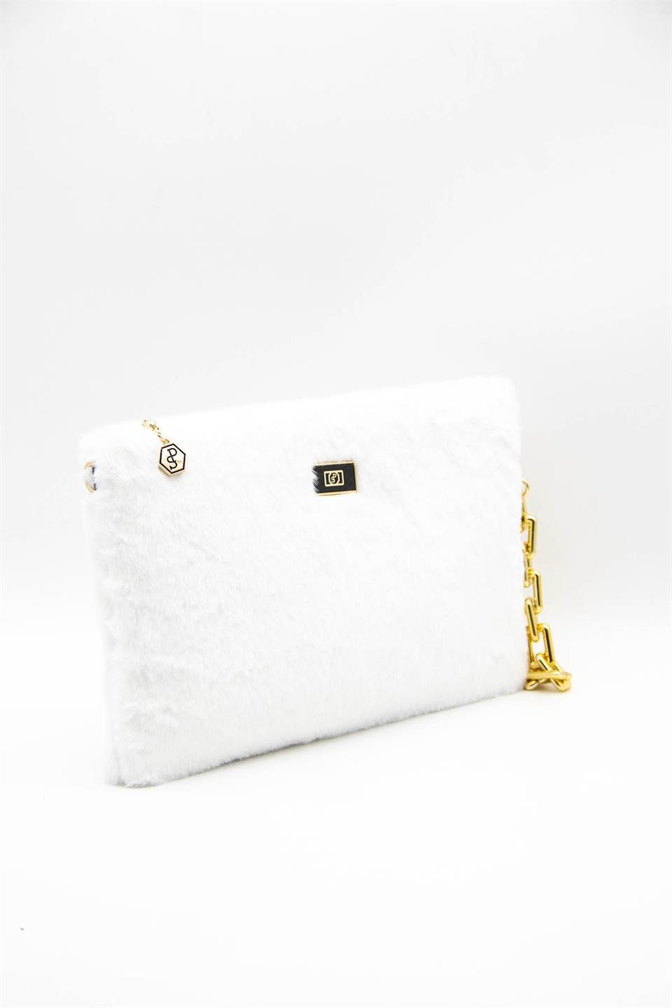 Kadın Portföy & Clutch Beyaz - Beyaz SP1034 Silver & Polo