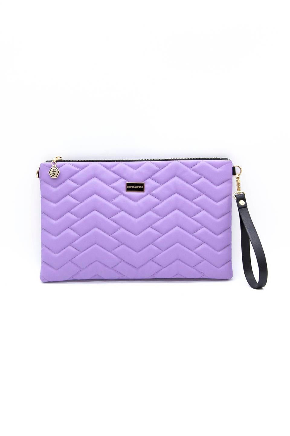 Kadın Portföy & Clutch Lila - Lila SP1034 Silver & Polo