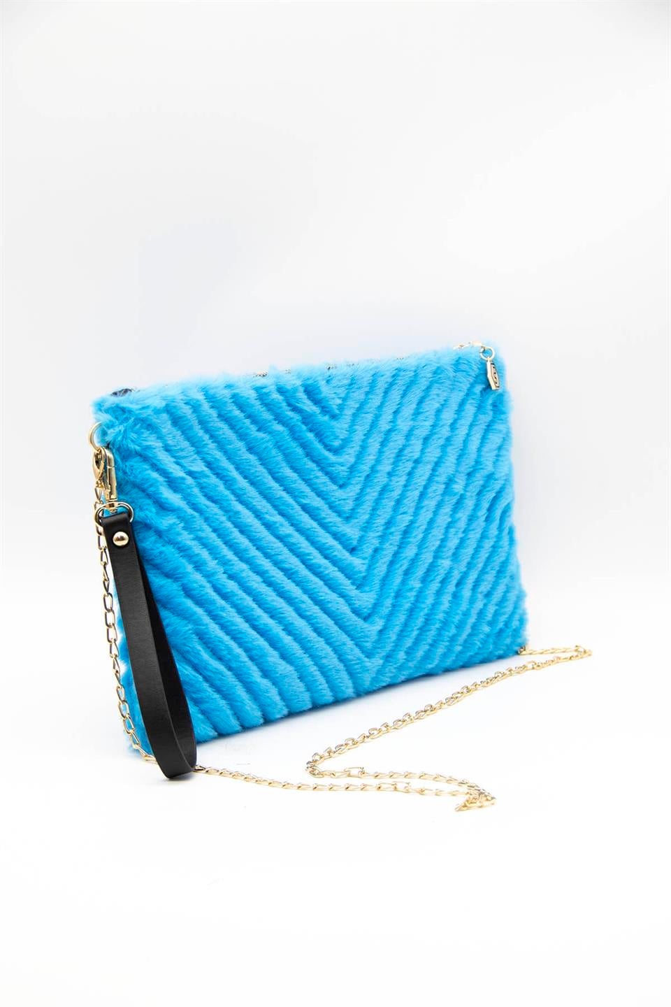 Kadın Portföy & Clutch Mavi SP1034 Silver & Polo