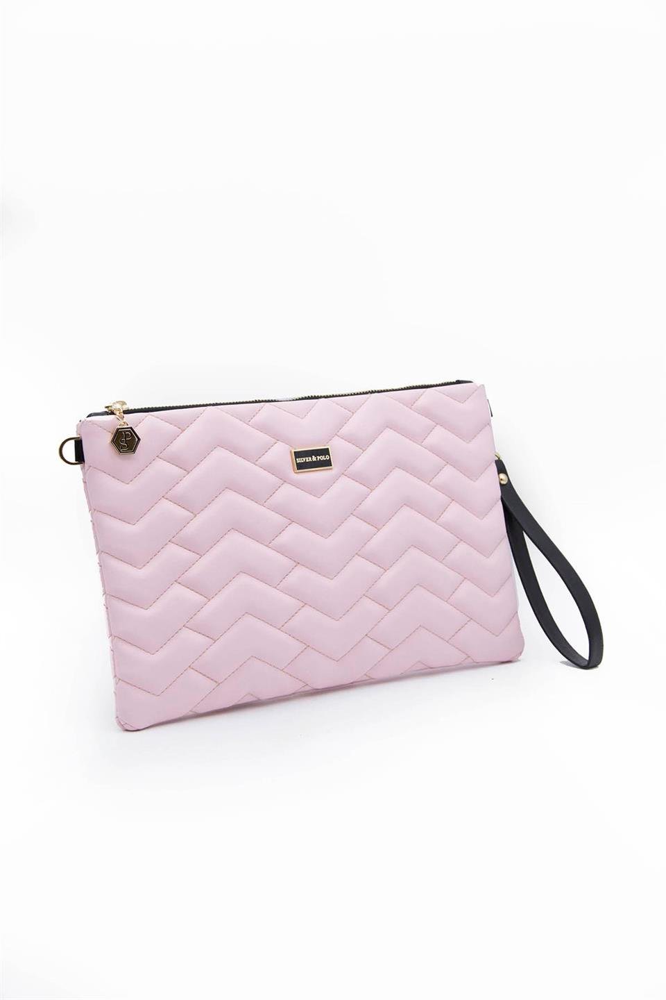Kadın Portföy & Clutch Pudra - Pudra SP1034 Silver & Polo