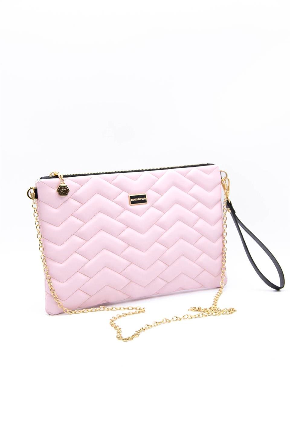Kadın Portföy & Clutch Pudra - Pudra SP1034 Silver & Polo