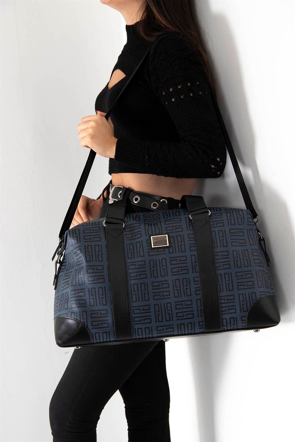 Kadın Seyahat Çantası Laci - Siyah SP873 Silver & Polo