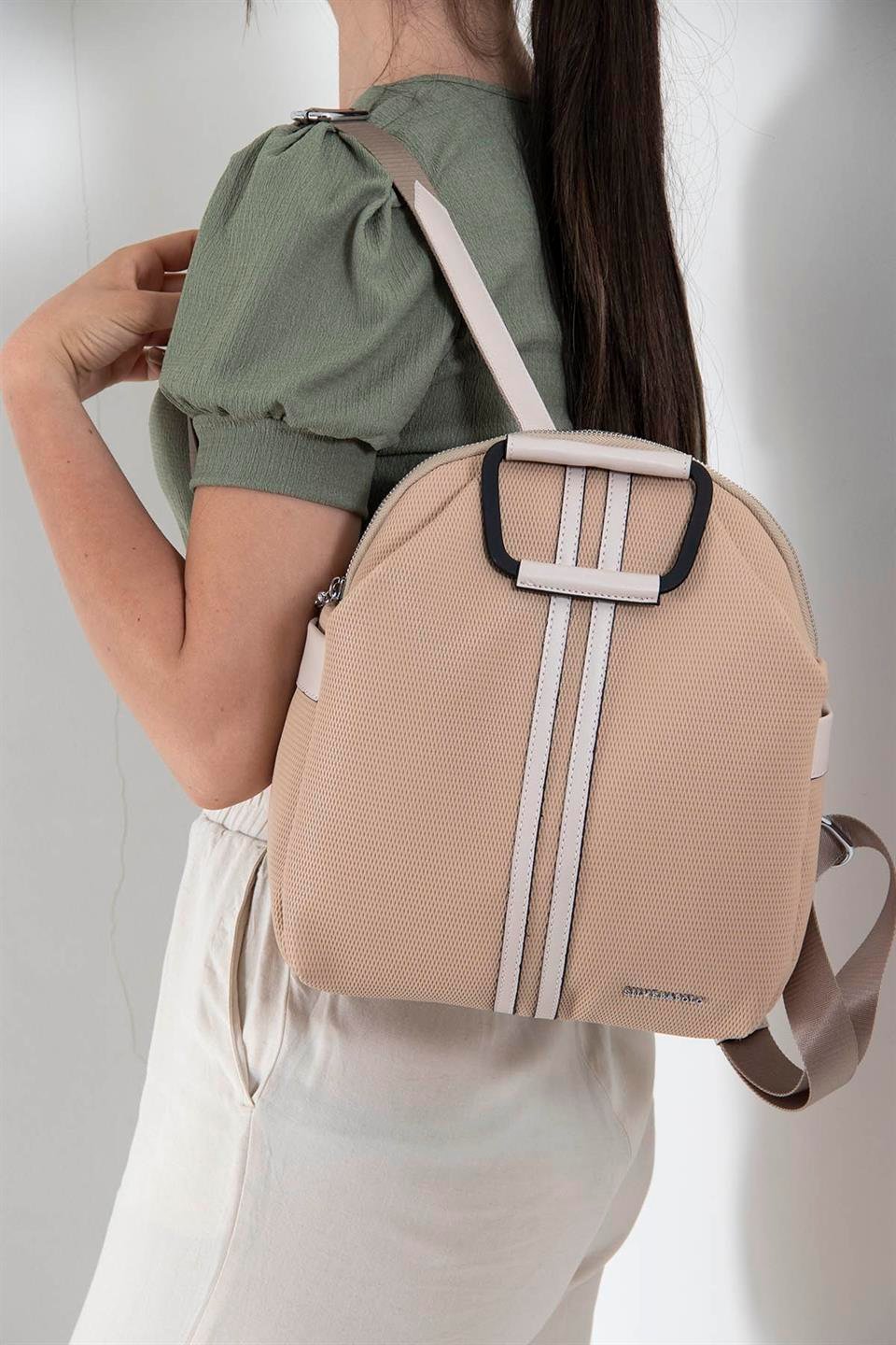 Kadın Sırt Çantası Nut - Bej SP771 Silver & Polo