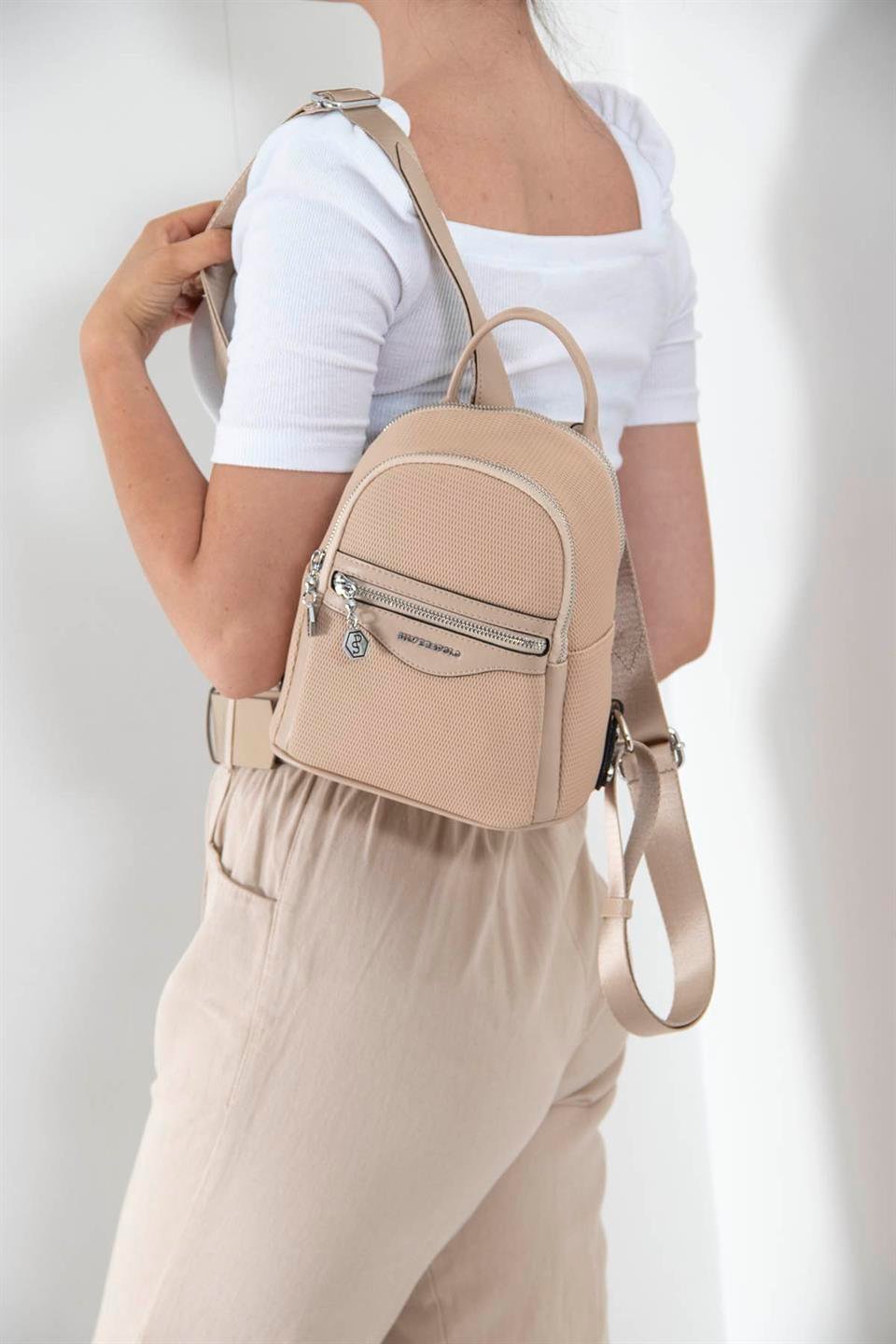 Kadın Sırt Çantası Nut - Nut SP983 Silver & Polo