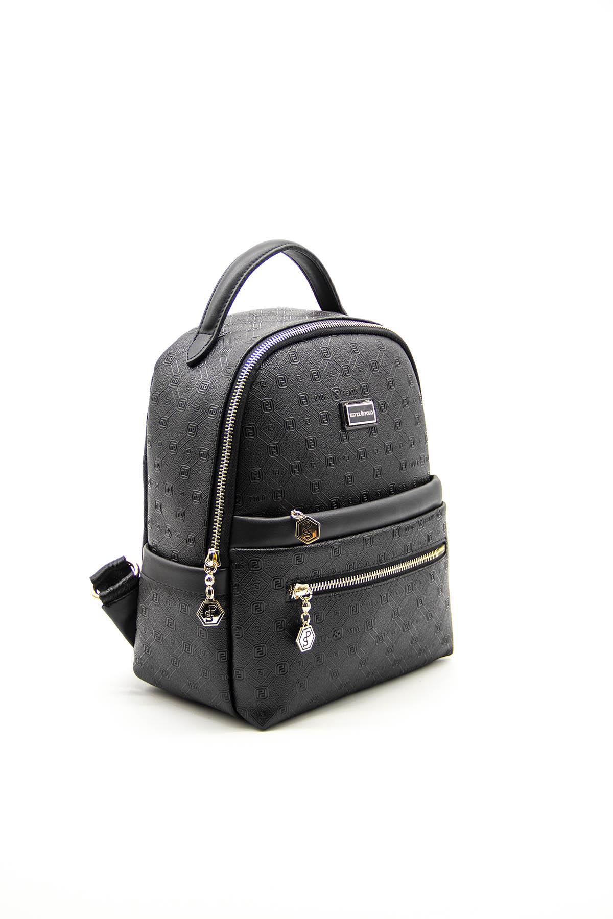 Kadın Sırt Çantası Siyah - Siyah SP1061 Silver & Polo